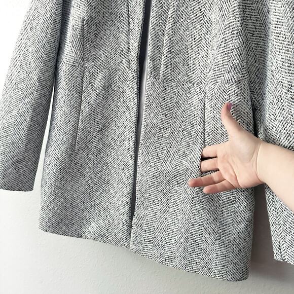 VICI Tayshia Pocketed Pale Gray Herringbone Open Front Jacket Women’s Size Small - Picture 3 of 14